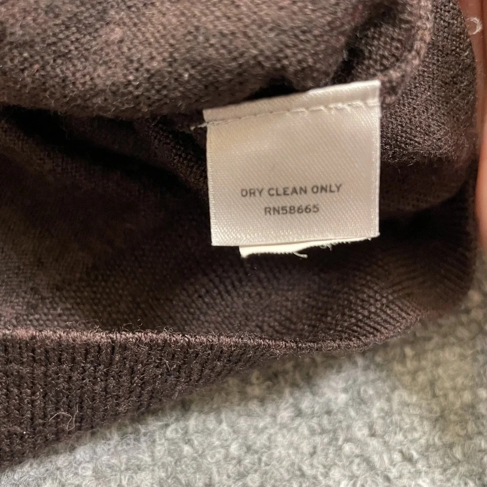 John W. Nordstrom Sweater Mens XL Brown Argyle Extra Fine Merino Wool V-Neck